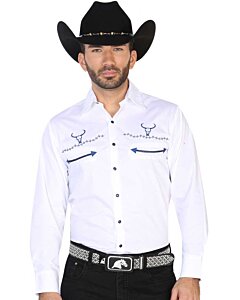 CAMISA VAQUERA BORDADA EL GENERAL 2019-104 BLANCA