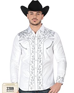 Camisa Vaquera Blanca Botón De Broche Lamasini 2209