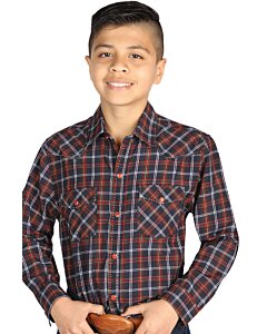 Camisa Vaquera De Niño 42617 Color Negro-Rojo