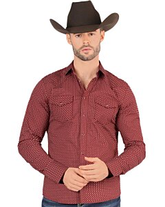 Camisa Vaquera Corte Moderno Vino Montero 3300
