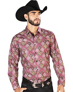 Camisa Casual El Señor De Los Cielos M/L 43770 Colo Rojo-Vino