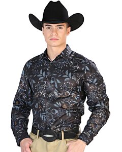Camisa Café Estampada Casual El Señor De Los Cielos M/L 43799