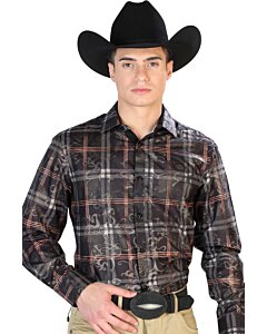 Camisa Casual Negral A Cuadros El Señor De Los Cielos M/L 43825