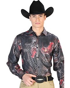 Camisa Negra-Multicolor Casual M/L El Señor De Los Cielos 43858
