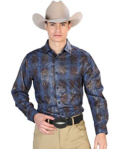 Camisa Azul Casual M/L El Señor De Los Cielos 43866