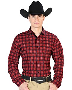 Camisa Burgundy Con Estampado Geométrico El Señor 126263