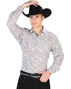 Camisa Color Blanco Con Beige El Señor De Los Cielos 126272