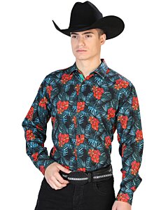 Camisa Negra Con Flores Rojas El Señor De Los Cielos 126276