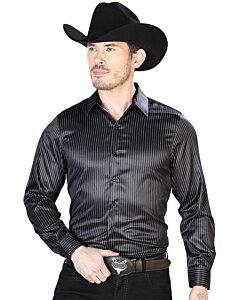 Camisa Vaquera Negra Con Líneas Verticales El Señor 43923