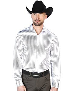 Camisa Vaquera Color Marfil Con Líneas Verticales El Señor 43926