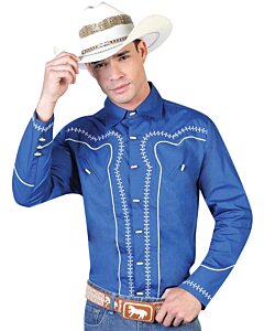 CAMISA CHARRA ESTILO CIVIL EL GENERAL 2019-115 COLOR AZUL REY