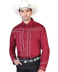 CAMISA CHARRA EL GENERAL 2019-115 COLOR VINO