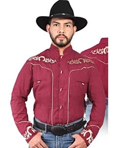 Camisa Charra Burgundy El Señor De Los Cielos 42880