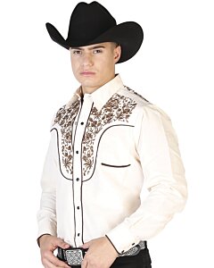 Camisa Vaquera Bordada Color Beige ESDLC 43299