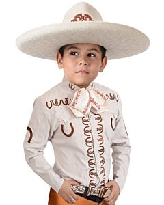 Camisa Charra Color Beige Para Niño WD 11-936