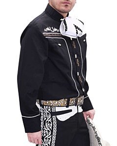 Camisa Negra Charra Tradicional WD 11-837