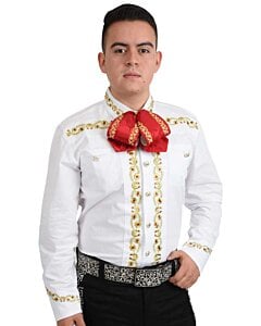 Camisa Charra Tradicional White Diamonds Western Wear 10-859 Color Blanco