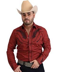 Camisa Charra White Diamonds Western Wear 10-850 Color Ladrillo