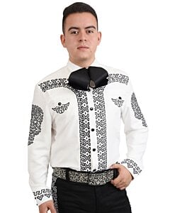 Camisa Charra Fina Gamuza Blanca WD 11-805