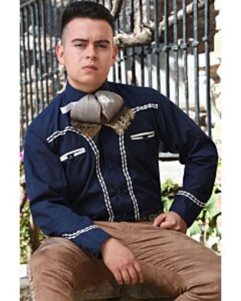Camisa Charra Económica Color Azul WD 11-815