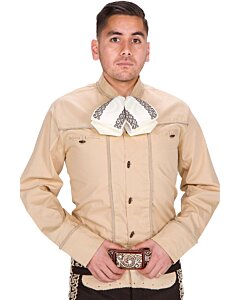 Camisa Charra Coleadero Beige Diseño Soga WD 11-856