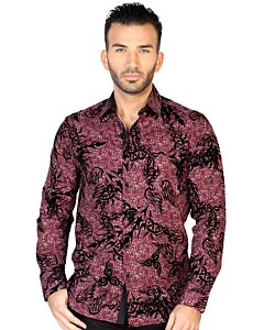CAMISA CASUAL MANGA LARGA EL GENERAL FL-03 COLOR VINO