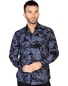 CAMISA CASUAL MANGA LARGA EL GENERAL FL-03 AZUL MARINO