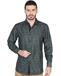 CAMISA CASUAL MANGA LARGA EL SEÑOR DE LOS CIELOS EA000906 COLOR VERDE/NEGRO