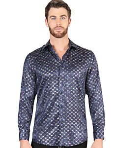 Camisa Navy-Gold De Moda El Señor De Los Cielos 44548