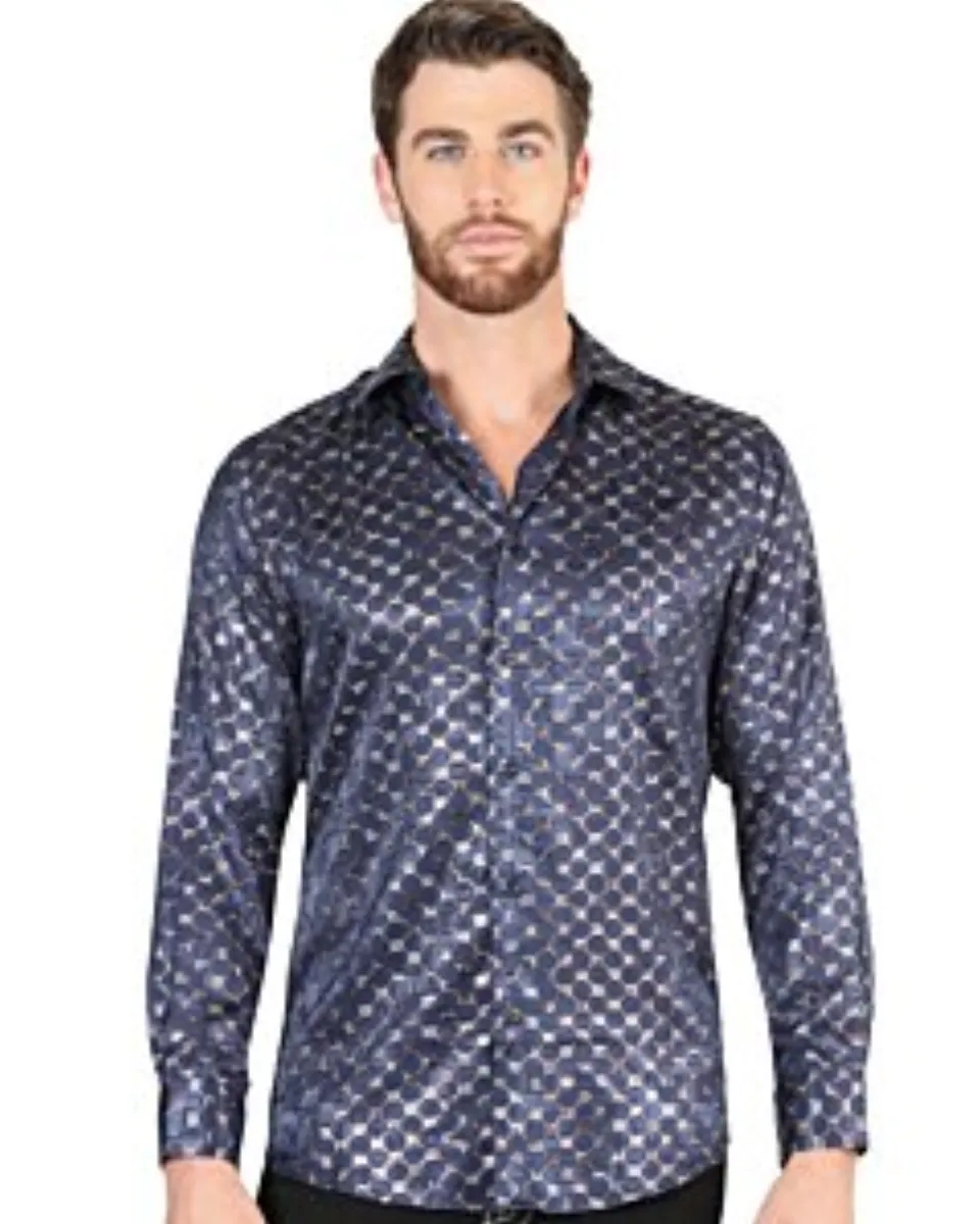 Camisa Navy-Gold De Moda El Señor De Los Cielos 44548