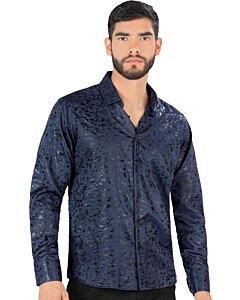 Camisa Montero Modern Fit Navy Estampada 0795