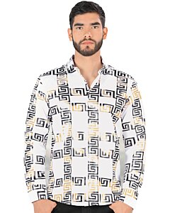 Camisa Blanca Con Grecas Montero Fashion 0800