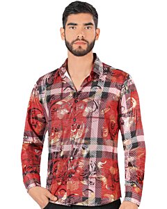 Camisa Multicolor De Moda Montero 0801 Rojo