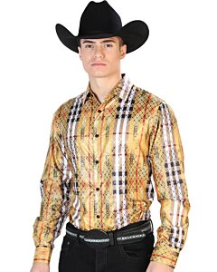 Camisa Fina El Señor De Los Cielos 43784 Color Amarillo-Negro