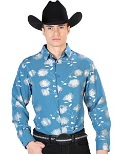 Camisa Fina El Señor De Los Cielos 43787 Color Azul