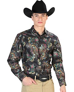 Camisa Fina El Señor De Los Cielos 43800 Negro-Multicolor