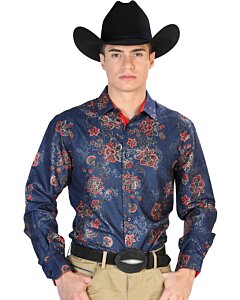 Camisa Fina Estampada El Señor De Los Cielos 43808 Color Gris Oscuro