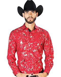 Camisa Fina El Señor De Los Cielos 43877 Color Vino