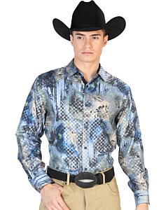 Camisa Fina El Señor De Los Cielos 43878 Negro-Multicolor