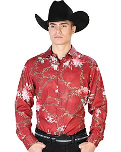 Camisa Fina El Señor De Los Cielos 43879 Color Vino