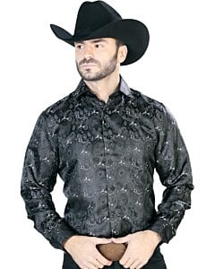Camisa Jacquard Centenario 43706 Color Negro