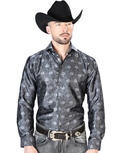 Camisa Color Negro Jacquard Centenario 43760