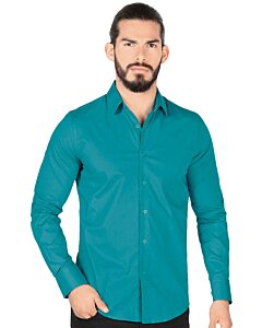 Camisa Clásica Color Turquesa Solida Lamasini 1436