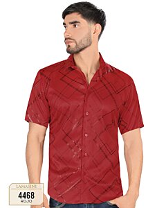 Camisa Lamasini De Moda Color Rojo 4468 Manga Corta