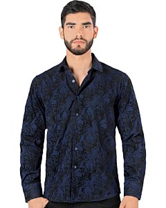 Camisa Moda Montero Navy Manga Larga 0804