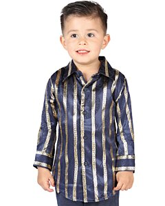 Camisa Navy Rallas Grecas Doradas Para Niño El General 44571