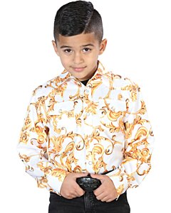 Camisa Casual De Niño Color Off White - Oro 44061