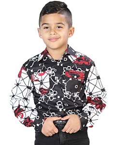 Camisa Casual De Niño Color Blanco-Negro 44094