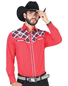 CAMISA VAQUERA COMBINADA MANGA LARGA EL GENERAL 2019-108 ROJA