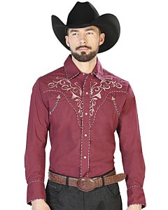 Camisa Vaquera El Señor De Los Cielos 42888 Burgundy